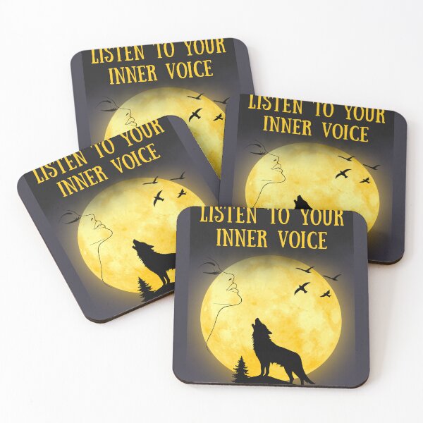 Item preview, Listen To Your Inner Voice Wolf Moon Aesthetic designed and sold by AhmadAnnaPrints.