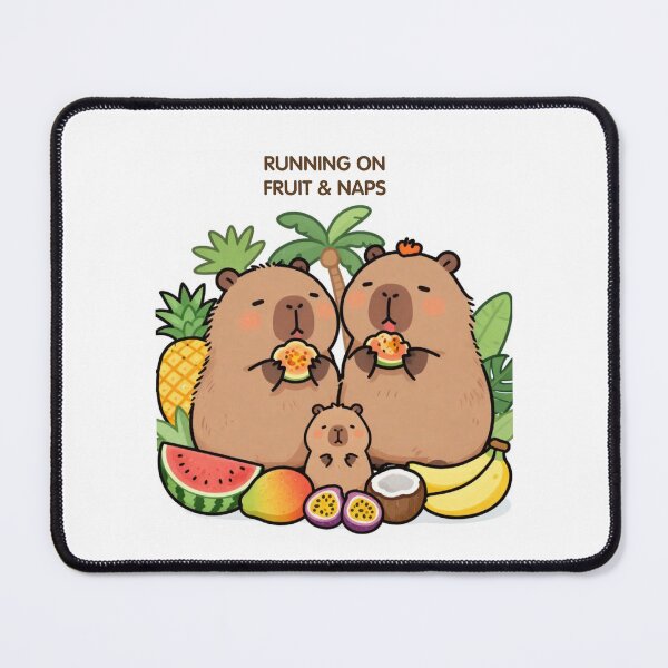 Item preview, Running on Fruit & Naps | Tropical Capybara Family Watercolor designed and sold by BCapybara.