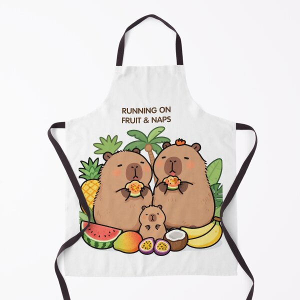 Item preview, Running on Fruit & Naps | Tropical Capybara Family Watercolor designed and sold by BCapybara.