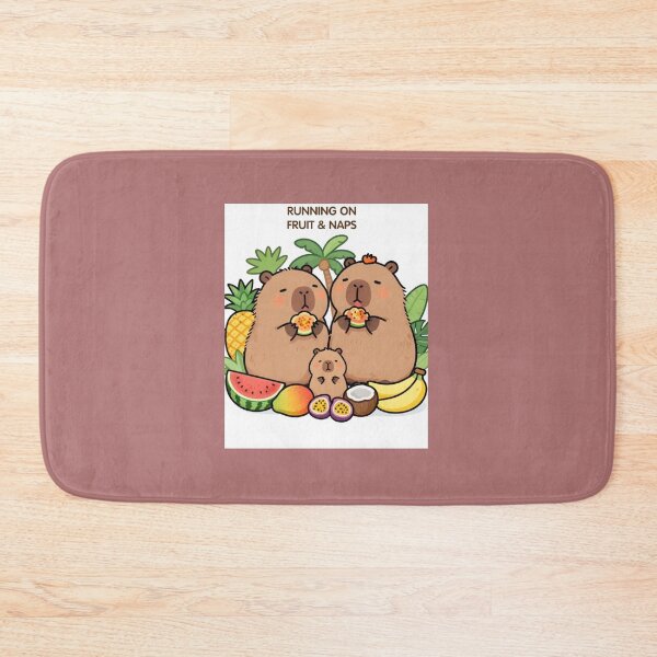 Item preview, Running on Fruit & Naps | Tropical Capybara Family Watercolor designed and sold by BCapybara.
