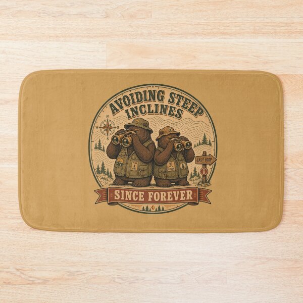 Item preview, Avoiding Steep Inclines Since Forever Funny Bear Hiking  designed and sold by freshwear design.