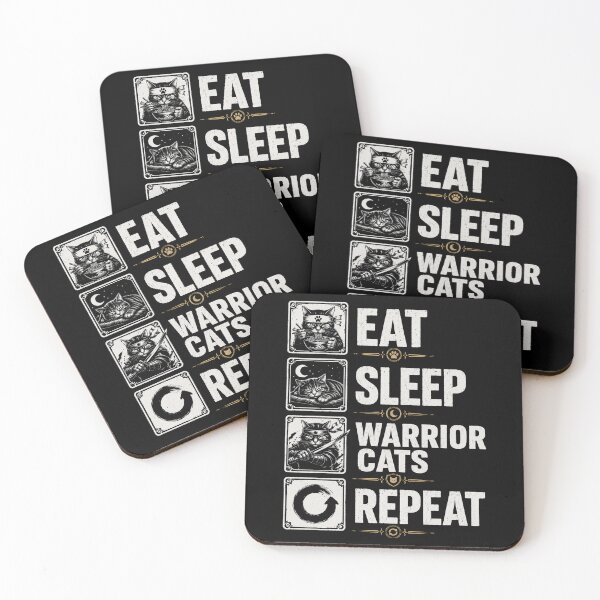 Item preview, funny Cat Lover Eat Sleep Warrior Cat Repeat designed and sold by Kladhadredo.