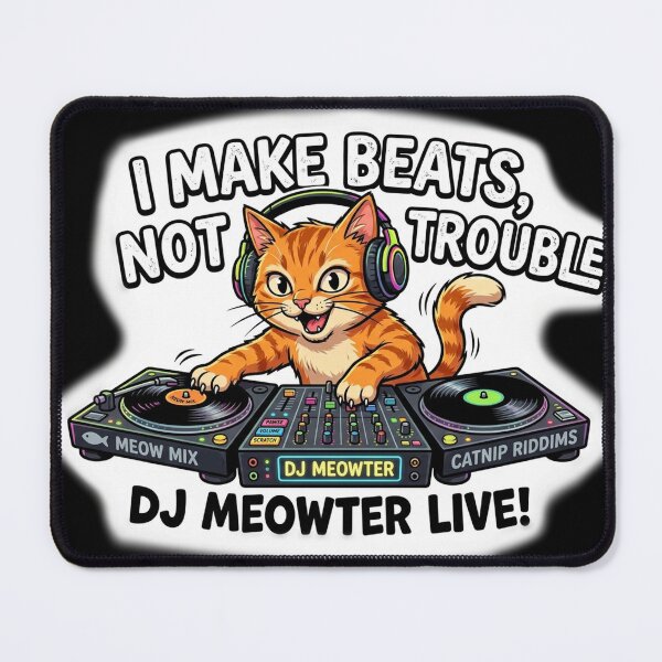 Item preview, DJ Meowter – I Make Beats, Not Trouble designed and sold by CatstheticShop1.