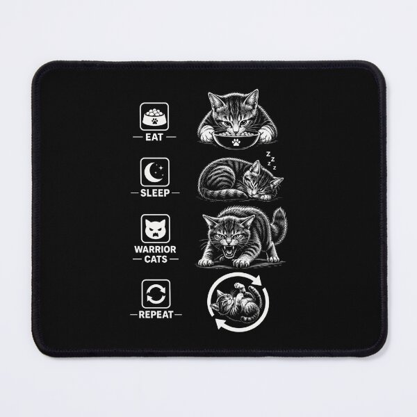 Item preview, funny Cat Eat Sleep Warrior Cat Repeat designed and sold by Kladhadredo.