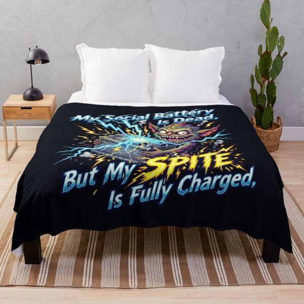 Item preview, funny inappropriate Social Battery Dead Spite Fully Charged Funny Introvert Monster designed and sold by Uglyandcute.