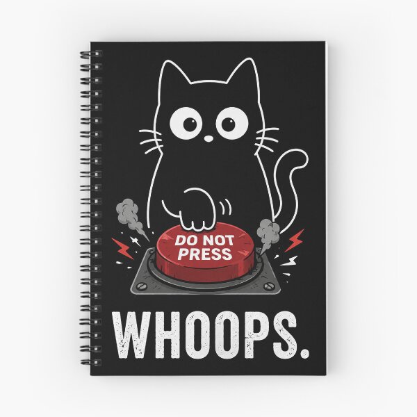 Item preview, Funny Black Cat Pressed the Button WHOOPS Cat designed and sold by Kladhadredo.