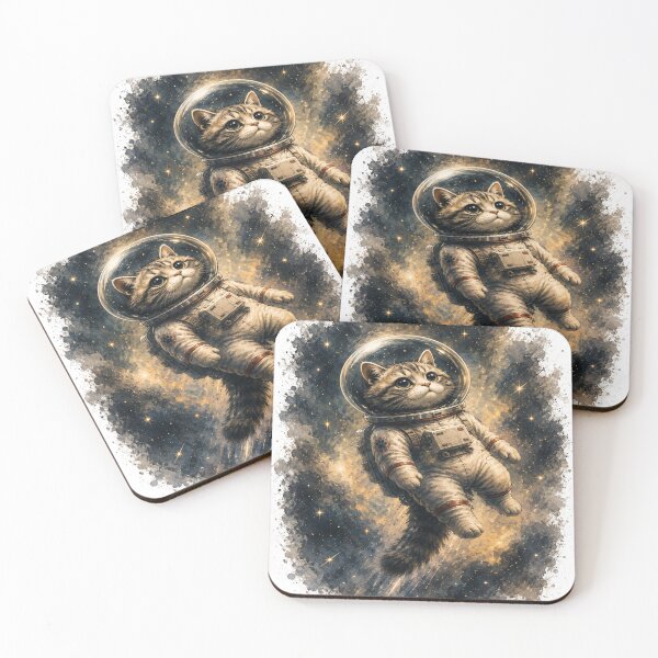 Item preview, Cute Astronaut Cat Floating In Space designed and sold by ATMAS SHOP.