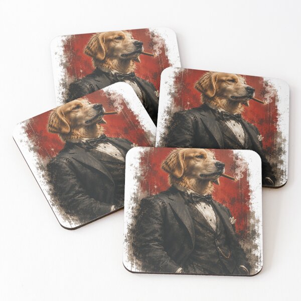 Item preview, Dapper Golden Retriever Dog In Tuxedo designed and sold by ATMAS SHOP.