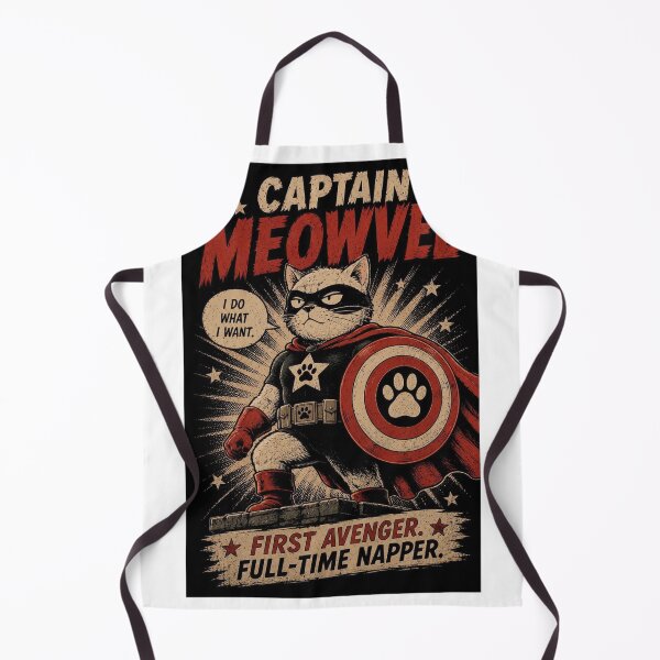 Item preview, Captain Meowvel Funny Cat Superhero designed and sold by Mystic & Celestial Art.