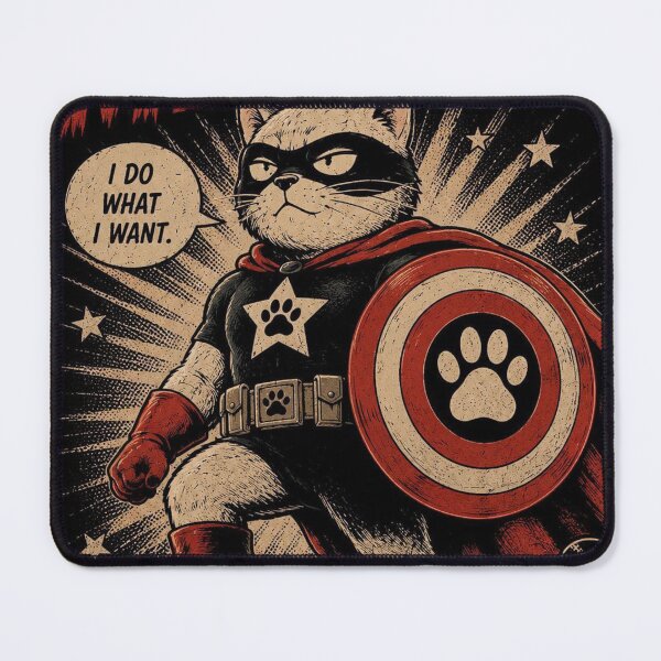 Item preview, Captain Meowvel Funny Cat Superhero designed and sold by Mystic & Celestial Art.