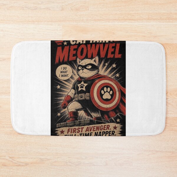 Item preview, Captain Meowvel Funny Cat Superhero designed and sold by Mystic & Celestial Art.