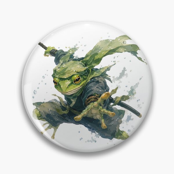 Item preview, Frog Ninja — Japanese Watercolor Warrior Illustration Tee designed and sold by medicalkinoko.