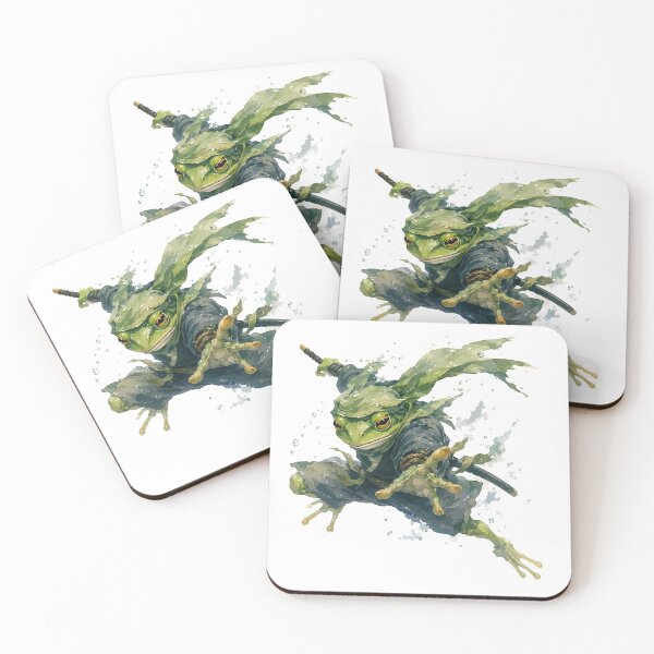 Item preview, Frog Ninja — Japanese Watercolor Warrior Illustration Tee designed and sold by medicalkinoko.