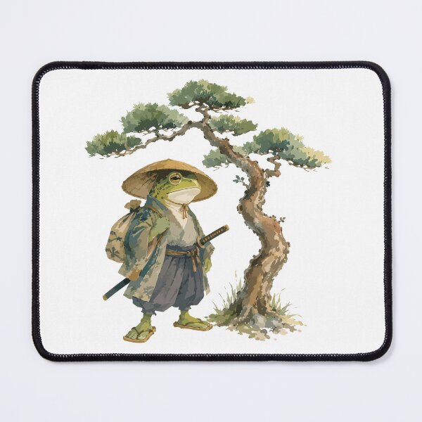 Item preview, Frog Samurai — Japanese Watercolor Warrior Illustration Tee designed and sold by medicalkinoko.