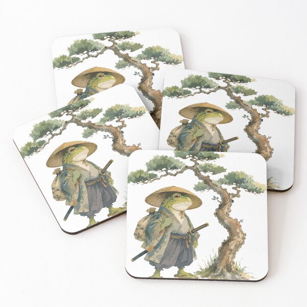 Item preview, Frog Samurai — Japanese Watercolor Warrior Illustration Tee designed and sold by medicalkinoko.