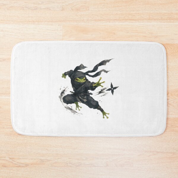 Item preview, Frog Ninja Action — Japanese Shuriken Warrior Art Tee designed and sold by medicalkinoko.