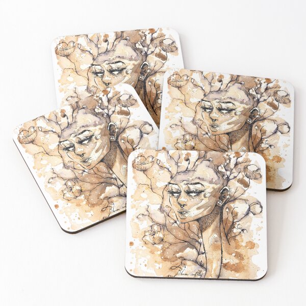 Item preview, Abstract Floral Girl Art Design - Bloom Softly - Spiritual healing Energy- Unique Gifts for her designed and sold by DearhoneyandArt.