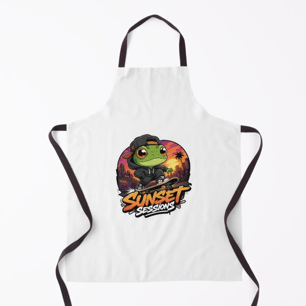 Item preview, Sunset Sessions Frog – Skateboard Streetwear Cartoon Mascot Sticker designed and sold by Aesthicer.