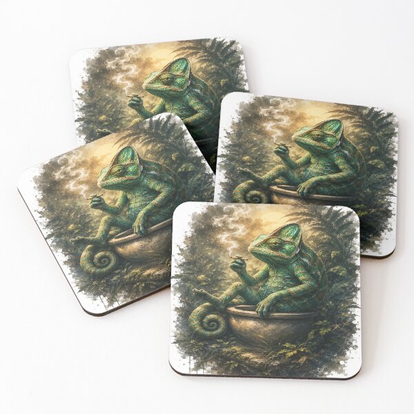 Item preview, Chilled Chameleon Smoking In Jungle Bowl designed and sold by ATMAS SHOP.