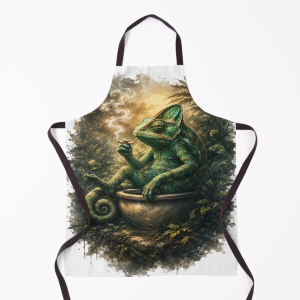 Item preview, Chilled Chameleon Smoking In Jungle Bowl designed and sold by ATMAS SHOP.