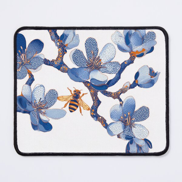 Item preview, Blue Cherry Blossoms with Bee designed and sold by AquariusCr8iv.