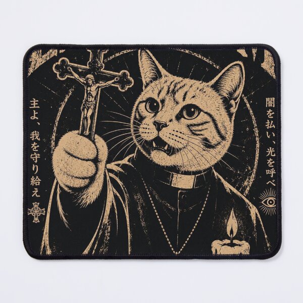 Item preview, Dark Cat Clergy Exorcism Illustration Gothic Occult Aesthetic designed and sold by Mystic & Celestial Art.
