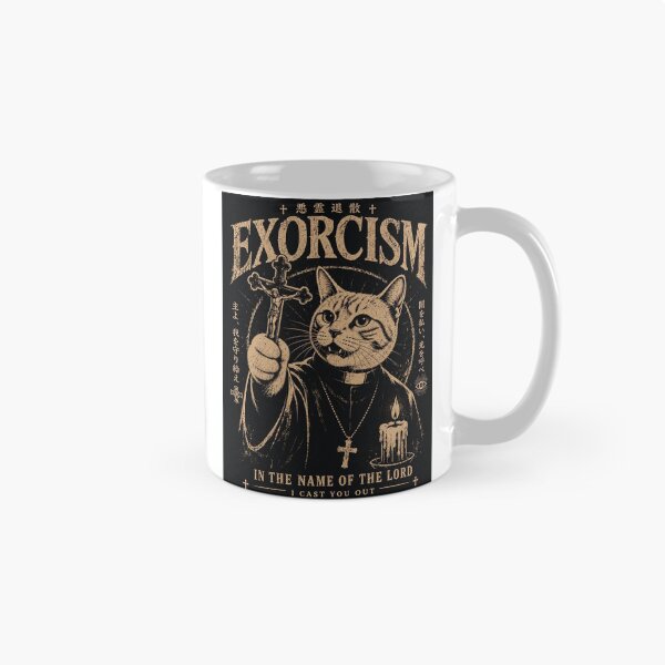 Item preview, Dark Cat Clergy Exorcism Illustration Gothic Occult Aesthetic designed and sold by Mystic & Celestial Art.