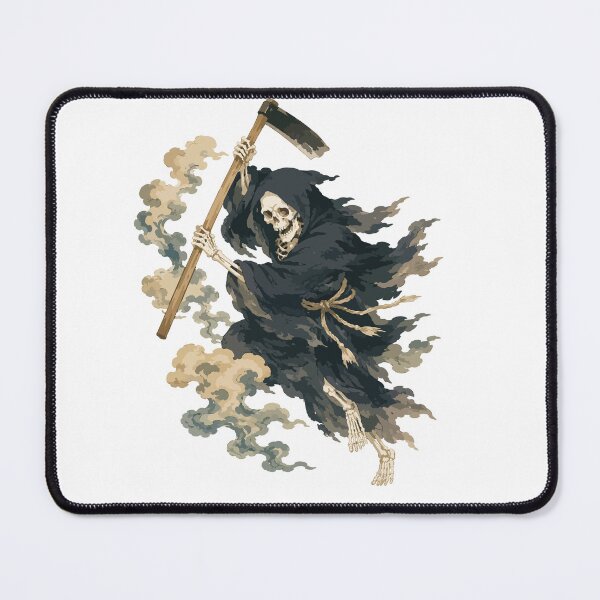 Item preview, Grim Reaper with Scythe — Dark Japanese Ink Art Tee designed and sold by medicalkinoko.
