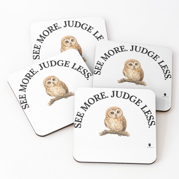 Item preview, SEE MORE.  JUDGE LESS.|Minimal Owl Wisdom T-Shirt Sticker designed and sold by Bwolf1956.