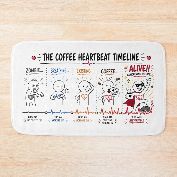 Item preview, ❤️ HEARTBEAT COLLECITON ❤️ - COFFEE ☕ - Coffee Heartbeat Timeline 1 designed and sold by WheelieGdArt.