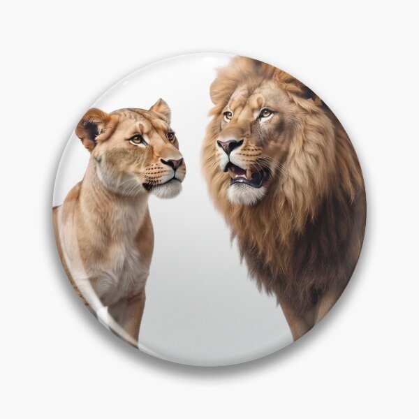 Item preview, Lion and Lioness Together | Realistic Wildlife Illustration designed and sold by SmikiM.