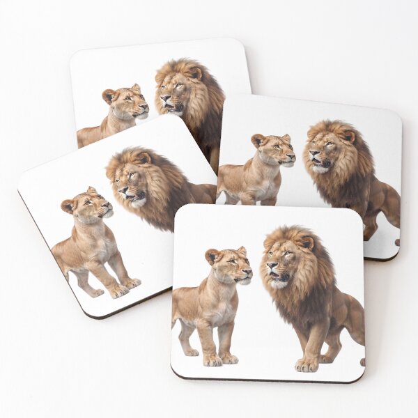 Item preview, Lion and Lioness Together | Realistic Wildlife Illustration designed and sold by SmikiM.