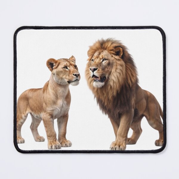 Item preview, Lion and Lioness Together | Realistic Wildlife Illustration designed and sold by SmikiM.