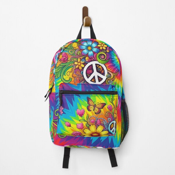 Item preview, Groovy Psychedelic Tie Dye Peace Signs & Flowers Rainbow Pattern designed and sold by Far Out Goods.