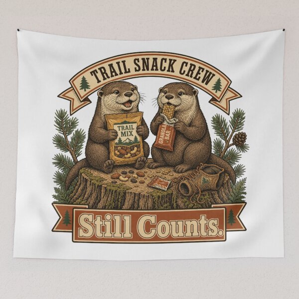 Item preview, Trail Snack Crew Still Counts Funny Otter Hiking  designed and sold by freshwear design.