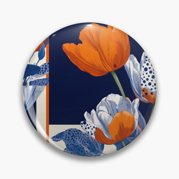 Item preview, Bold Navy Orange Tulip Bouquet designed and sold by AquariusCr8iv.