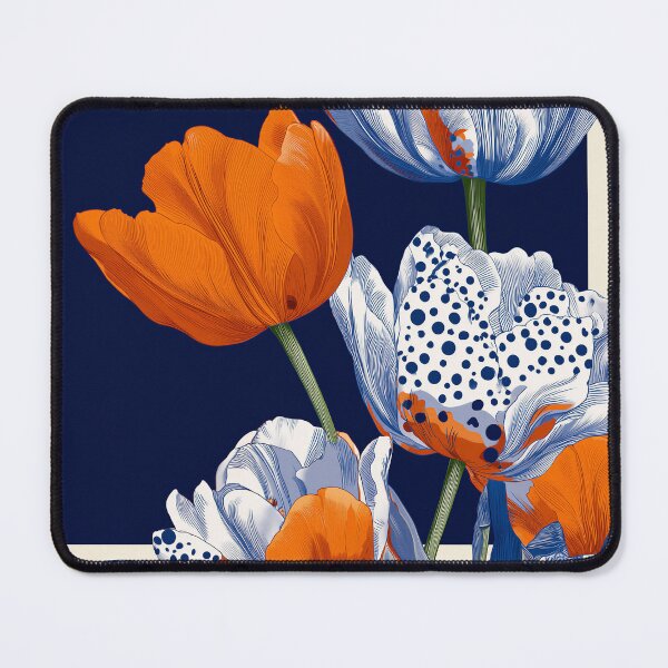 Item preview, Bold Navy Orange Tulip Bouquet designed and sold by AquariusCr8iv.