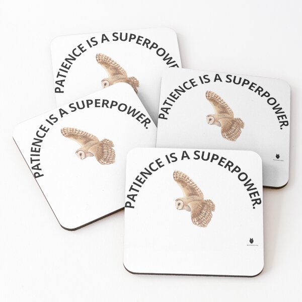 Item preview, PATIENCE IS A SUPERPOWER. |Minimal Owl Wisdom T-Shirt Sticker  designed and sold by Bwolf1956.