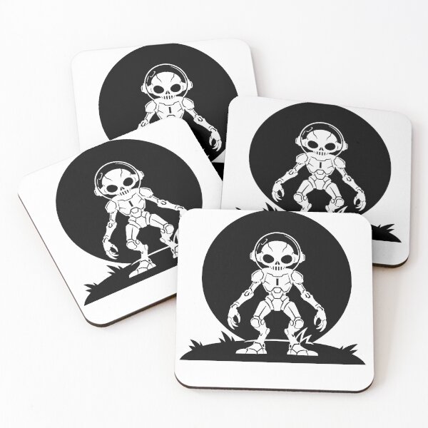 Item preview, Full Moon Robo-Alien Silhouette Black Tee designed and sold by DredMuunStudios.