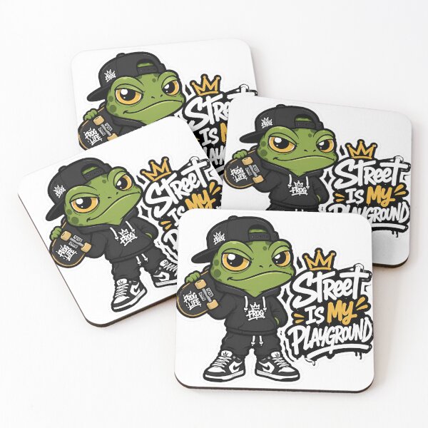 Item preview, Street Is My Playground Frog – Skate Streetwear Cartoon Mascot Sticker designed and sold by Aesthicer.