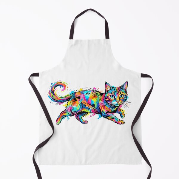 Item preview, Vibrant Cosmic Neon Abstract Cat designed and sold by CatstheticShop1.