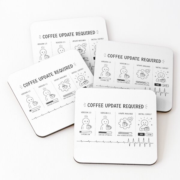 Item preview, ❤️ HEARTBEAT COLLECITON ❤️ - COFFEE ☕ - Coffee Update Required designed and sold by WheelieGdArt.
