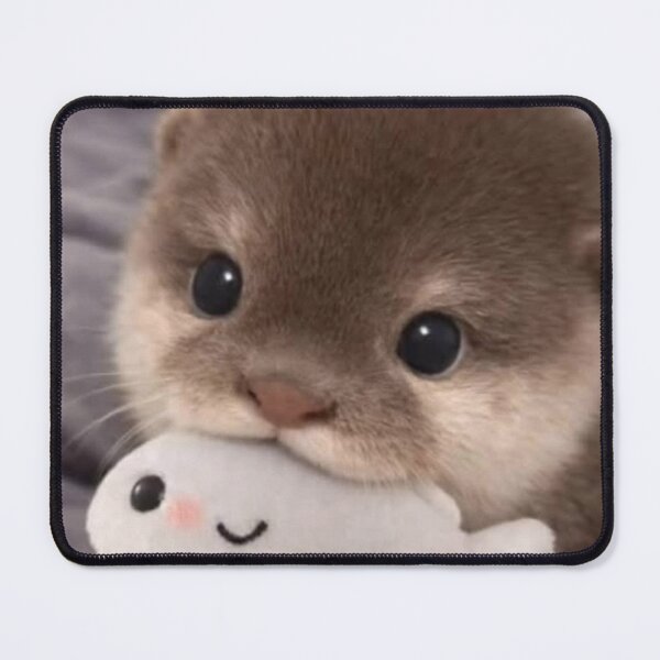 Item preview, Adorable Baby Otter Hugging a Plush Fish | Cute Kawaii Animal Art designed and sold by Jesus-istheway.