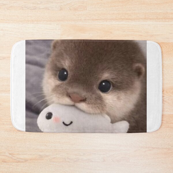 Item preview, Adorable Baby Otter Hugging a Plush Fish | Cute Kawaii Animal Art designed and sold by Jesus-istheway.