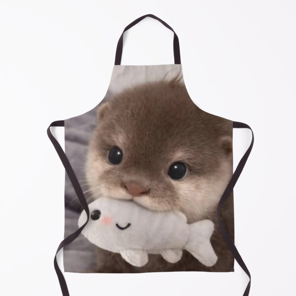 Item preview, Adorable Baby Otter Hugging a Plush Fish | Cute Kawaii Animal Art designed and sold by Jesus-istheway.