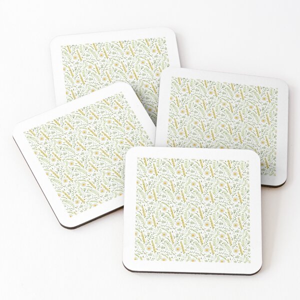 Item preview, White Daisy and Leaf Pattern designed and sold by TeeGeeTees.