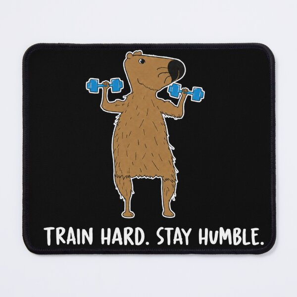 Item preview, Train Hard Stay Humble Cute Capybara Gym Weightlifting Graphic designed and sold by Digistore1221.