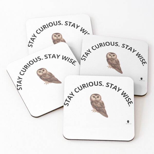 Item preview, STAY CURIOUS. STAY WISE. |Minimal Owl Wisdom T-Shirt Sticker  designed and sold by Bwolf1956.
