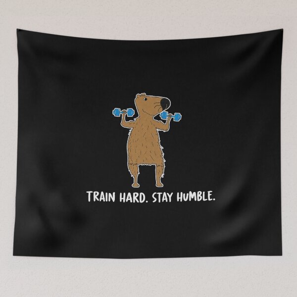 Item preview, Train Hard Stay Humble Cute Capybara Gym Weightlifting Graphic designed and sold by Digistore1221.