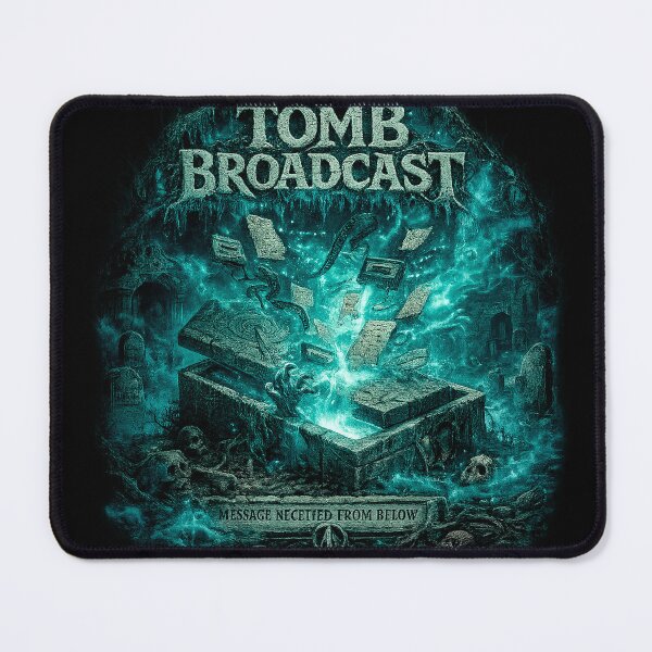 Item preview, TOMB BROADCAST – Vintage Death Metal Forbidden Transmission Artwork designed and sold by RetroCrypt Studio.